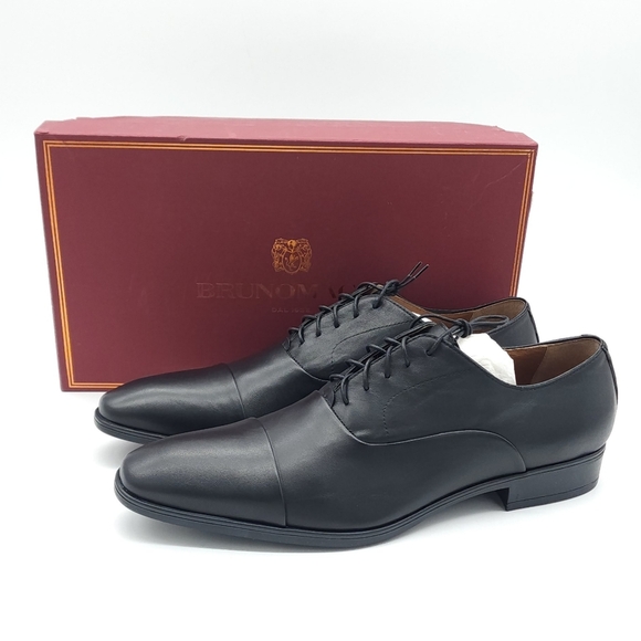 Bruno Magli Locascio Black Nappa  Leather Cap Toe Oxford BM1LOCA0P Size 13 - Picture 1 of 10